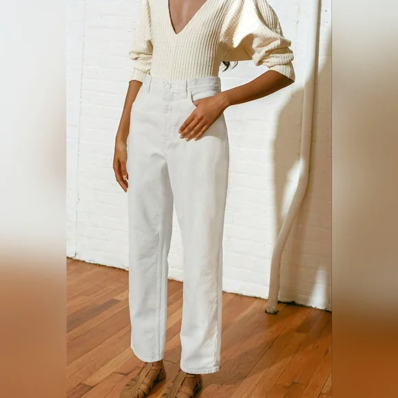 Mara Hoffman Georgina Jeans Organic Cotton White Size 16 - Picture 3 of 3